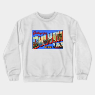 Greetings from Duluth Minnesota - Vintage Large Letter Postcard Crewneck Sweatshirt